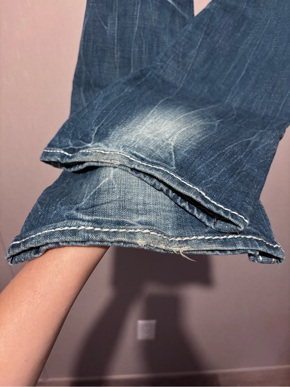 Women’s Flared Blue Jeans - Classic Distressed Style big star - Picture 3 of 6